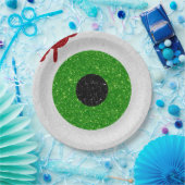 Bloody Eyeball Glitzer Pappteller (Party)