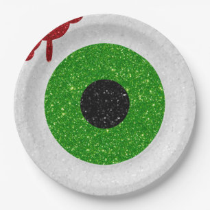 Bloody Eyeball Glitzer Pappteller