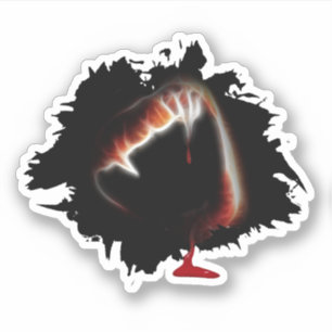 Bloody Fangs Halloween Aufkleber