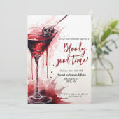 Bloody Good Time Halloween Cocktails Party Einladung (Stehend Vorderseite)