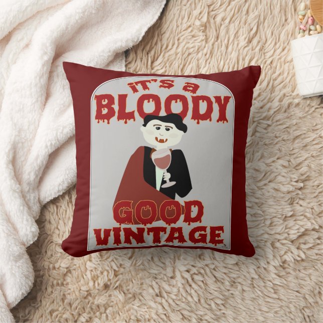 Bloody Good Vintag Fun Halloween Vampire Kissen (Decke)
