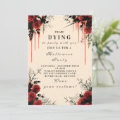 Bloody Gothic Rose Halloween-Party Einladung (Stehend Vorderseite)