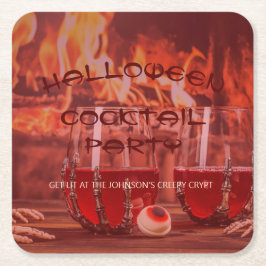 Bloody Halloween Cocktail Party Rechteckiger Pappuntersetzer