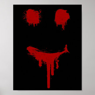 Bloody Halloween Costume I Blood Spritzer Lächeln Poster