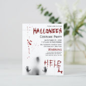 Bloody Halloween Costume Party Einladung (Stehend Vorderseite)