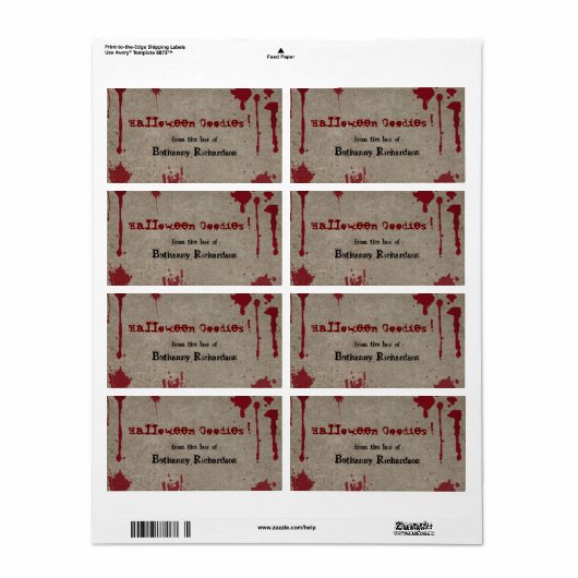 Bloody Halloween Kitchen Label (Vorne)