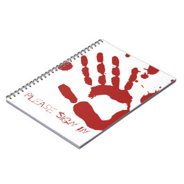 Bloody Hand Blood Spatter Halloween Gästebuch Notizblock