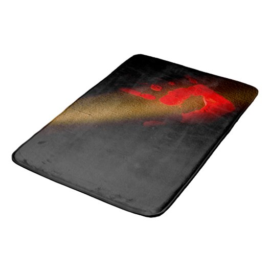 Bloody Hand Print Badematte (Schrägansicht)