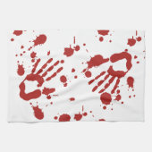 Bloody Hand Print Blood Spatter Halloween Prophete Geschirrtuch (Horizontal)