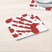 Bloody Hand Print Blood Spatter Halloween Rechteckiger Pappuntersetzer (angewinkelt)