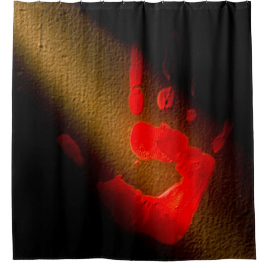 Bloody Hand Print Duschvorhang (Vorderseite)