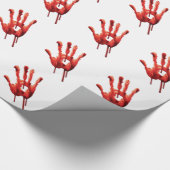 Bloody Hand Print Geschenkpapier (Ecke)