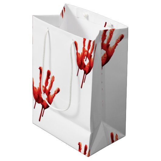 Bloody Hand Print Mittlere Geschenktüte (Vorderseite Schrägansicht)