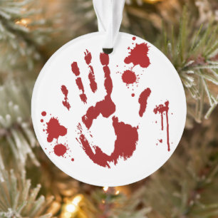 Bloody Handprint Blood Spritzer Ornament