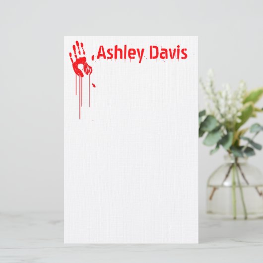 Bloody Handprint Halloween Briefpapier (Stehend Vorderseite)