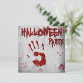 Bloody Handprint Halloween Einladung (Stehend Vorderseite)