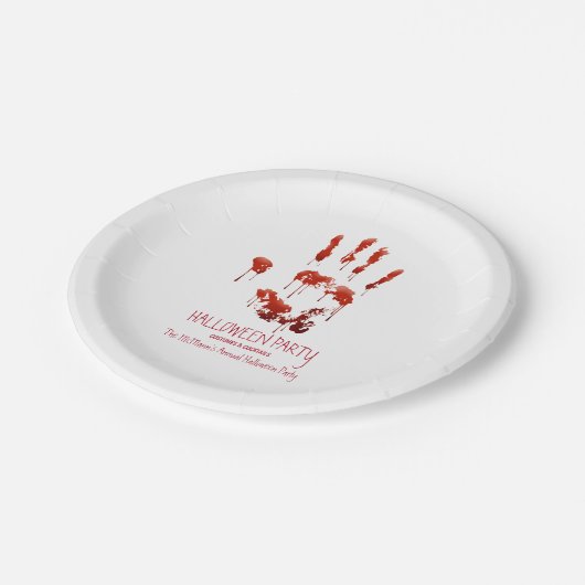 Bloody Handprint Halloween Paper Teller (Schrägansicht)