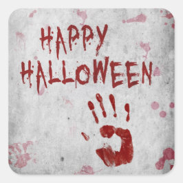 Bloody Handprint Halloween Quadratischer Aufkleber