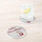 Bloody Handprint Halloween Sandstein Untersetzer (Seite)