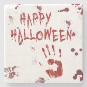 Bloody Handprint Halloween Steinuntersetzer (Vorderseite)