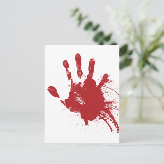Bloody Handprint Postkarte (Stehend Vorderseite)