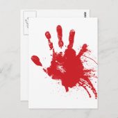 Bloody Handprint Postkarte (Vorne/Hinten)