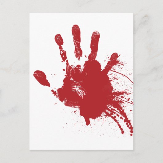 Bloody Handprint Postkarte (Vorderseite)