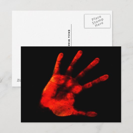 Bloody HandPrint Postkarte (Vorne/Hinten)