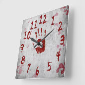 Bloody-Handprint und Spritzer - Wall-Clock Quadratische Wanduhr (Winkel)