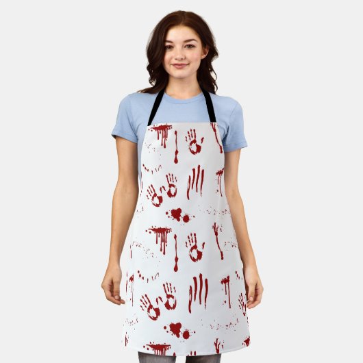 Bloody Handprints Bloodflecken und Blood Spritzer Schürze (Getragen)