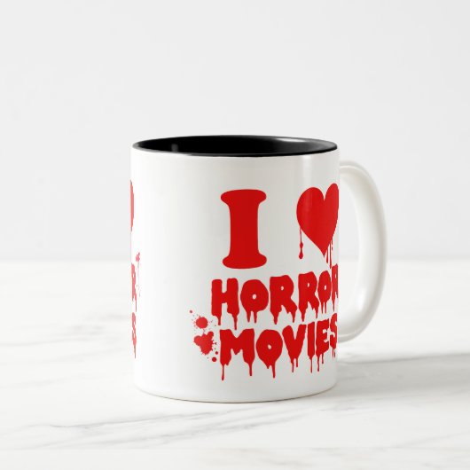 Bloody I Liebe Heart Horror Movies Zweifarbige Tasse (VorderseiteRechts)