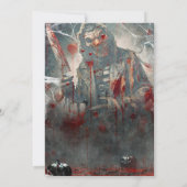 Bloody Knife & Beängstigend Halloween Mask Party Einladung (Rückseite)