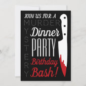 Bloody Knife, Mord Mystery Birthday Party Einladung (Vorderseite)
