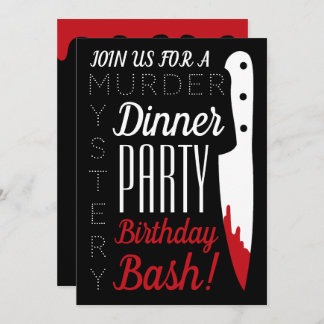 Bloody Knife, Mord Mystery Birthday Party Einladung