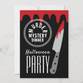 Bloody Knife, Mord Mystery Briefmarke Halloween-Pa Einladung (Vorderseite)