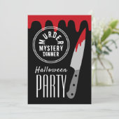 Bloody Knife, Mord Mystery Briefmarke Halloween-Pa Einladung (Stehend Vorderseite)