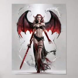Bloody Lady Vampire Warrior Stehend Majestisch Poster