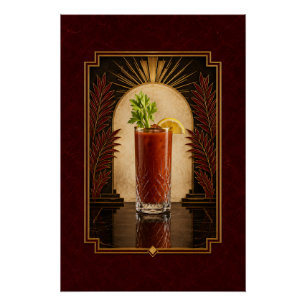 Bloody Mary Art Deco Poster   Bar Kunst