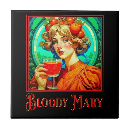Bloody Mary Art Nouveau Fliese (Vorderseite)