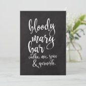 Bloody Mary Bar Affordable Chalkboard Hochzeitszei Einladung (Stehend Vorderseite)