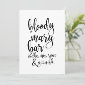 Bloody Mary Bar Affordable Wedding Sign (Stehend Vorderseite)