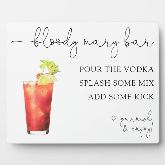 Bloody Mary Bar Drink Sign Fotoplatte (Vorderseite)