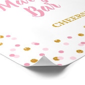 Bloody Mary Bar Party Signieren Pink & Gold Confet Poster (Ecke)