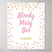 Bloody Mary Bar Party Signieren Pink & Gold Confet Poster (Vorne)