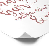 Bloody Mary Bar Rose Gold Glitzer 8x10 Zeichen Poster (Ecke)