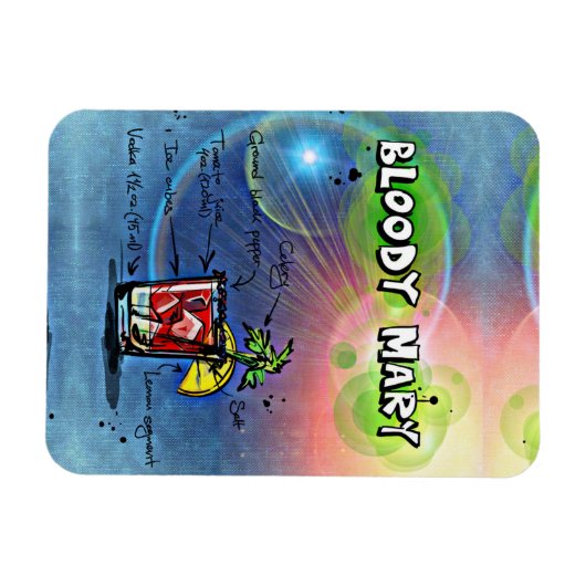 Bloody Mary Cocktail Drink Rezept Magnet (Horizontal)