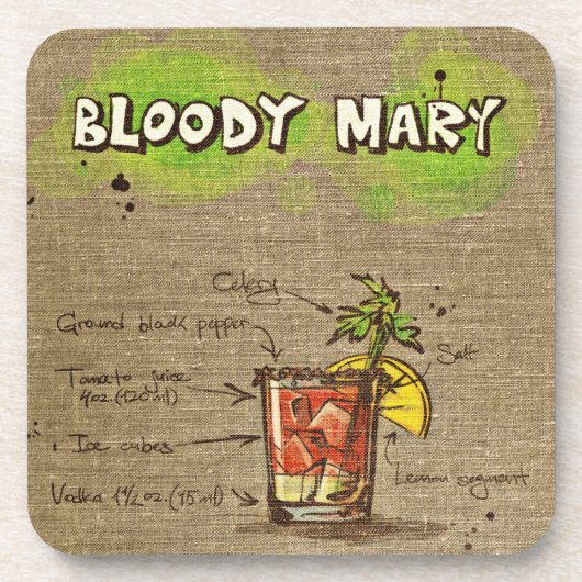 Bloody Mary Cocktail Drink Untersetzer (Vorderseite)