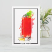 Bloody Mary Cocktail Marker Sketch Sie sind eingel Einladung (Stehend Vorderseite)