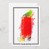 Bloody Mary Cocktail Marker Sketch Sie sind eingel Einladung (Vorne/Hinten)