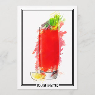 Bloody Mary Cocktail Marker Sketch Sie sind eingel Einladung